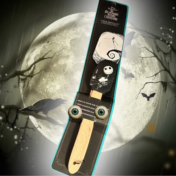 NWT Disney 2 Pack Silicone Spatula Set Nightmare Before Christmas Halloween Fun - Picture 1 of 5
